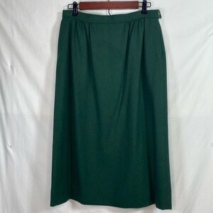 JG Hook Wool Blend Forest Green Size 14 Vintage Skirt with Pockets.